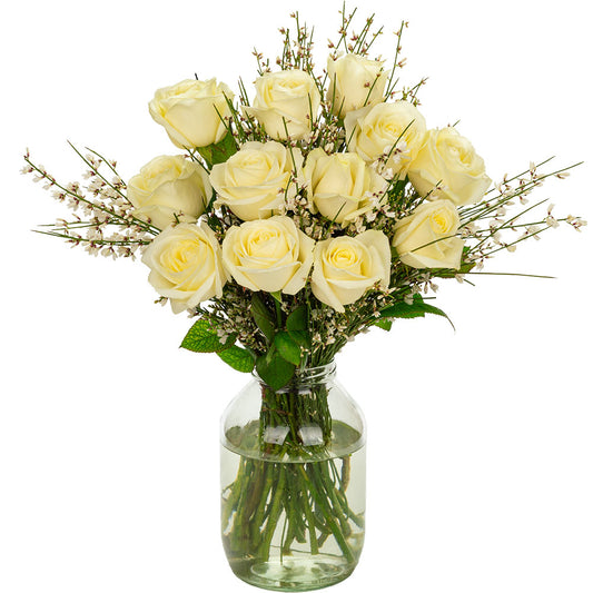 12 white roses