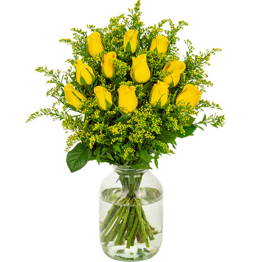 12 yellow roses